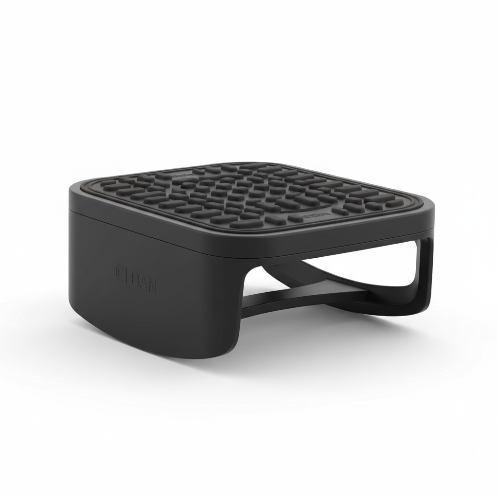 Under desk ergonomic footrest with textured non-slip surface