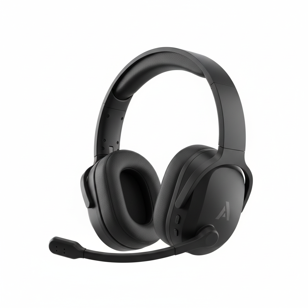 Professional wireless noise cancelling headset with boom microphone