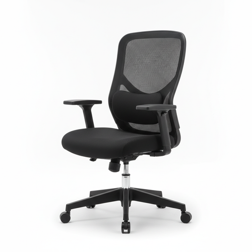 Ergonomic mesh office chair with breathable back and adjustable lumbar support